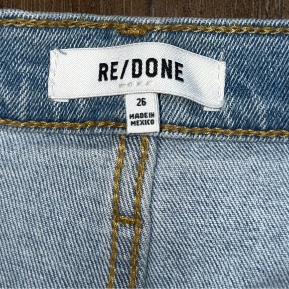 Re/Done High Rise Jeans Women’s 26 Long Light Blue Wash Slim Straight - Picture 10 of 11